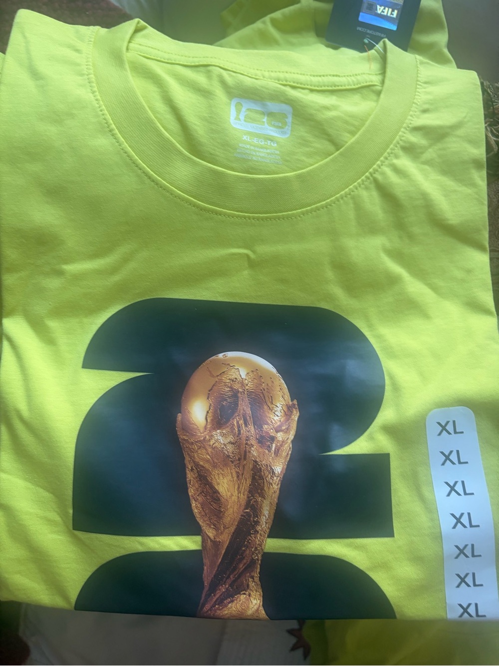 Neon Yellow Graphic FIFA World Cup 2026 Trophy Tee